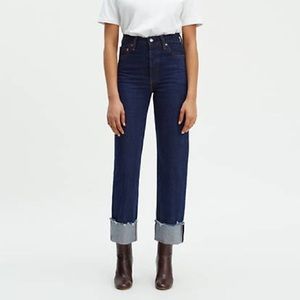 Levi’s Ribcage Straight Selvedge Cuffed Jeans